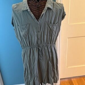 Green Button-Up Dress